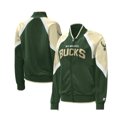 スターター レディース ジャケット&ブルゾン アウター Women's Hunter Green Milwaukee Bucks Slam Dunk Raglan Full-Zip Track Jacket Hunter Green スターター レディース ジャケット&ブルゾン アウター Women's Hunter Green Milwaukee Bucks Slam Dunk Raglan Full-Zip Track Jacket Hunter Green