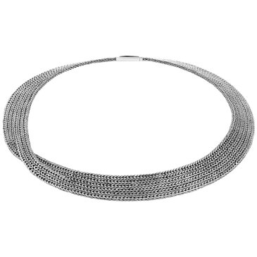 ジョン・ハーディー レディース ネックレス・チョーカー・ペンダントトップ アクセサリー Classic Chain Necklace with Reticulated Pusher Clasp Silver