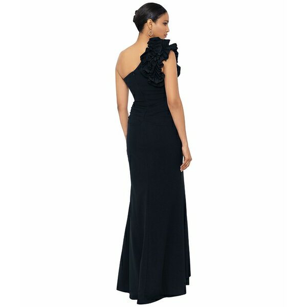 エスケープ レディース ワンピース トップス One Shoulder Ruffle Scuba Crepe Black