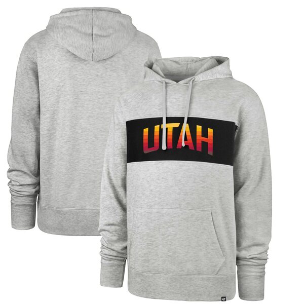 եƥ֥  ѡåȥ  Utah Jazz '47 2021/22 City Edition Wordmark Chest Pass Pullover Hoodie Gray