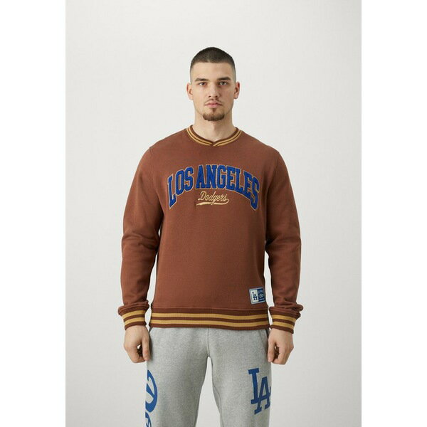 ニューエラ メンズ パーカー・スウェットシャツ アウター MLB LOS ANGELES DODGERS LETTERMAN CLASSIC CREWNECK - Sweatshirt - tiramisu