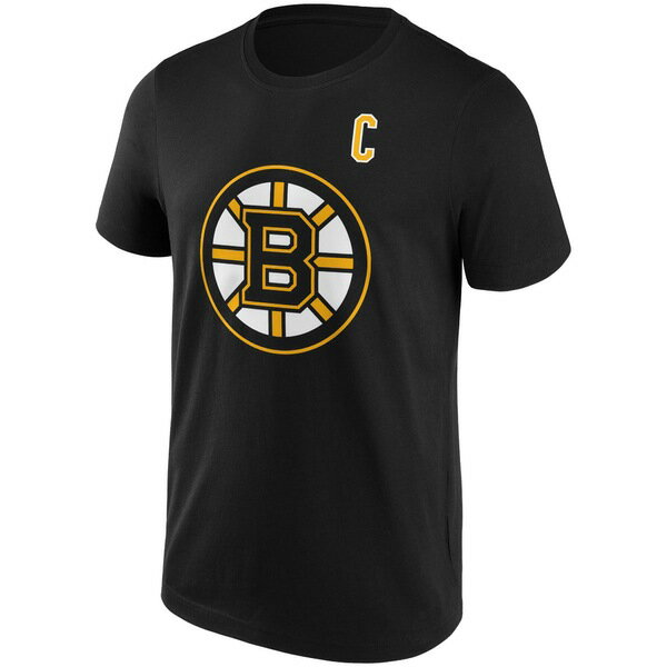 ファナティクス メンズ Tシャツ トップス Boston Bruins Iconic Name & Number Graphic TShirt Black Bourque 77