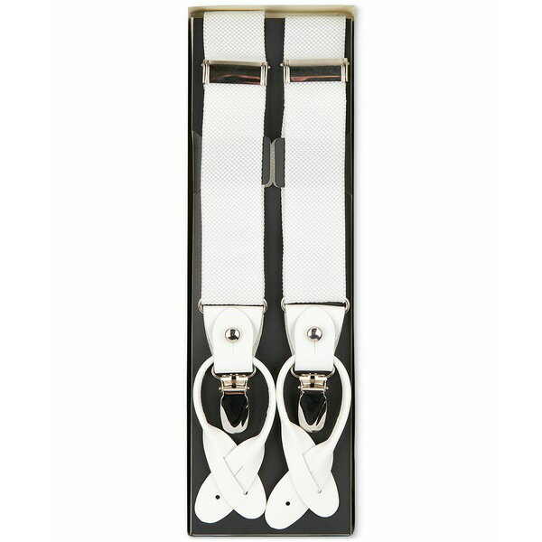 コンストラクト メンズ ベルト アクセサリー Men's Solid Convertible Suspenders, Created for Macy's White
