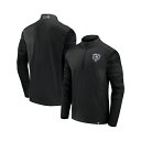 ファナティクス メンズ パーカー・スウェットシャツ アウター Men's Chicago Bears Blackout Ringer Quarter-Zip Top Black