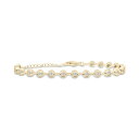 ラップド レディース ブレスレット・バングル・アンクレット アクセサリー Diamond Bezel Tennis Bracelet (1/2 ct. t.w.) in Sterling Silver or 14k Gold-Plated Sterling Silver, Created for Macy's Gold-Plated Sterling Silver(4)