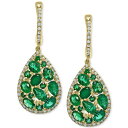 エフィー コレクション レディース ピアス&イヤリング アクセサリー EFFY Emerald (3-1/2 ct. t.w.) & Diamond (3/8 ct. t.w.) Drop Earrings in 14k Gold Emerald(4)