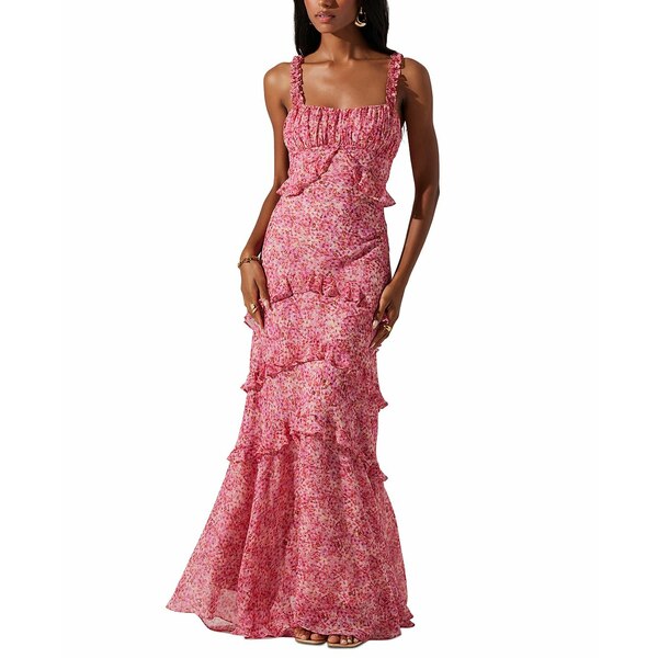 アストール レディース ワンピース トップス Women's Olina Printed Ruffled Sleeveless Maxi Dress Pink Ditsy