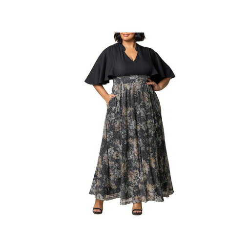 キヨナ レディース ワンピース トップス Plus Size Avisa Flowy A Line Evening Gown Silver キヨナ レディース ワンピース トップス Plus Size Avisa Flowy A Line Evening Gown Silver
