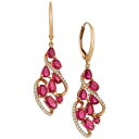 ルヴァン レディース ピアス&イヤリング アクセサリー Passion¢ Ruby (3-1/3 ct. t.w.) & Diamond (1/3 ct. t.w.) Drop Earrings in 14k Rose Gold Ruby(4)
