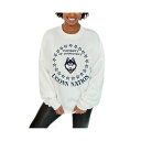 ゲームデイ レディース カットソー トップス Women's White UConn Huskies Premium Fleece Drop Shoulder Pullover Sweatshirt White