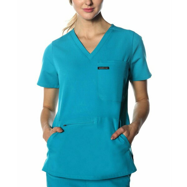 メンバーズオンリー レディース カットソー トップス Women's Cordoba 5-Pocket Scrub Top Teal