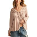 ラッキーブランド レディース カットソー トップス Women's Shirred Tie-Front Sandwash Top Rose Dust(4)