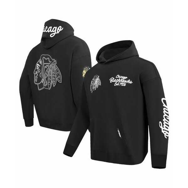 プロスタンダード メンズ パーカー・スウェットシャツ アウター Men's Black Chicago Blackhawks Paint the City Pullover Hoodie Black