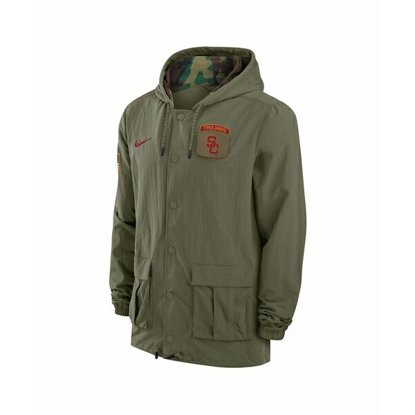 ナイキ メンズ ジャケット＆ブルゾン アウター Men's Olive USC Trojans 2024 Military Appreciation Full-Snap Hoodie Military Jacket Olive