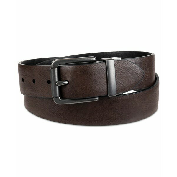 リーバイス メンズ ベルト アクセサリー Men's Plaque Buckle Reversible Stretch Belt Blk/brn