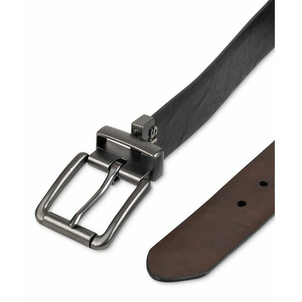 リーバイス メンズ ベルト アクセサリー Men's Plaque Buckle Reversible Stretch Belt Blk/brn