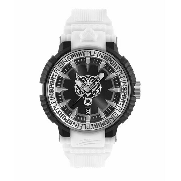 楽天astyプレインスポーツ メンズ 腕時計 アクセサリー Men's Tiger Power 3 Hand Date Quartz White Silicone Strap 45mm White