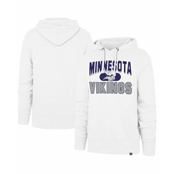 47ブランド メンズ パーカー・スウェットシャツ アウター Men's White Minnesota Vikings Counter Strike Headline Pullover Hoodie White