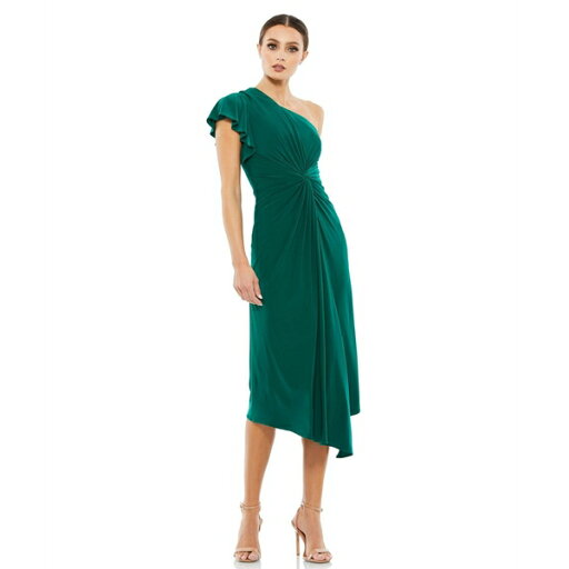 マックダガル レディース ワンピース トップス Women's One Shoulder Midi Length Jersey Dress Emerald マックダガル レディース ワンピース トップス Women's One Shoulder Midi Length Jersey Dress Emerald