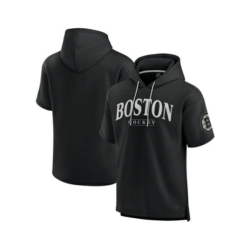 ファナティクス メンズ パーカー・スウェットシャツ アウター Men's Black Boston Bruins Elements Ready Short Sleeve Pullover Hoodie Black ファナティクス メンズ パーカー・スウェットシャツ アウター Men's Black Boston Bruins Elements Ready Short Sleeve Pullover Hoodie Black
