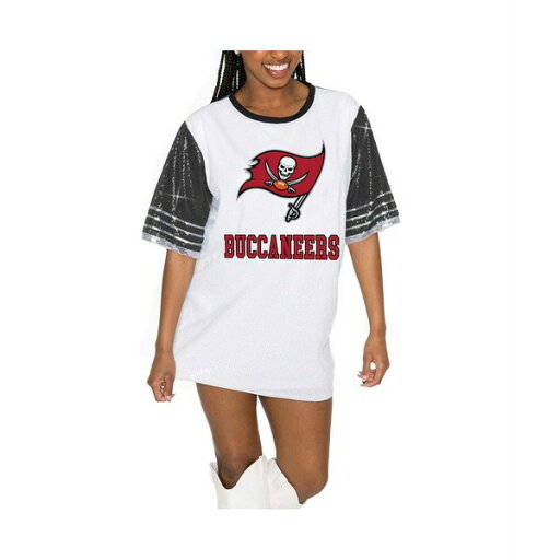 ゲームデイ レディース ワンピース トップス Women's White/Black Tampa Bay Buccaneers Bling It Full Sequin Jersey Dress Black, White ゲームデイ レディース ワンピース トップス Women's White/Black Tampa Bay Buccaneers Bling It Full Sequin Jersey Dress Black, White
