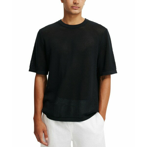 コットンオン メンズ シャツ トップス Men's Knit T-Shirt Black