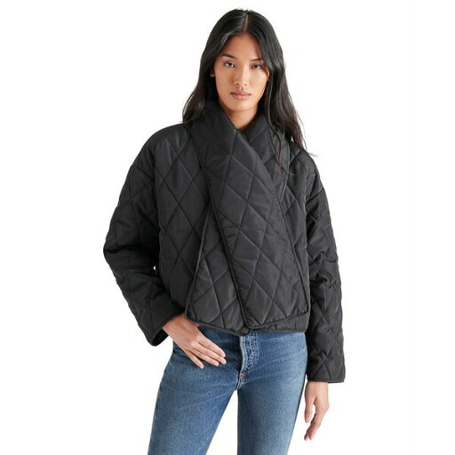 スティーブ マデン レディース ジャケット&ブルゾン アウター Women's Diarine Scarf Quilted Jacket Black スティーブ マデン レディース ジャケット&ブルゾン アウター Women's Diarine Scarf Quilted Jacket Black