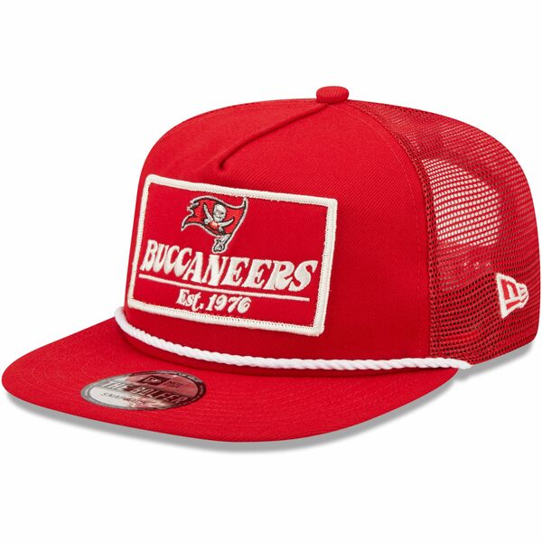 ニューエラ メンズ 帽子 アクセサリー Tampa Bay Buccaneers New Era Old School Golfer Trucker Snapback Hat Red