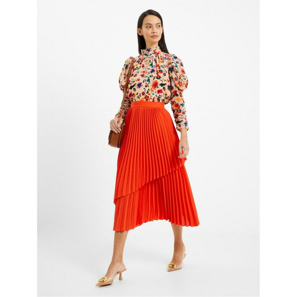 ̵ եͥ ǥ  ܥȥॹ FC Arie Pleat Skirt Ld34 60-Mandarin Red