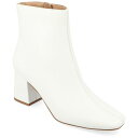 ジャーニーコレクション レディース ブーツ シューズ Women's Haylinn Block Heel Dress Booties Matte White