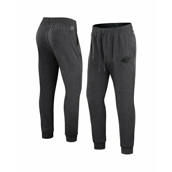 ファナティクス メンズ カジュアルパンツ ボトムス Men's Heather Charcoal Minnesota Wild Authentic Pro Road Jogger Sweatpants Heather Charcoal