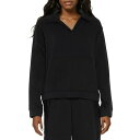 スリードッツ レディース カットソー トップス Women's Kendra Collared V-Neck Long-Sleeve Top Black