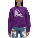 エルエーポップアート レディース パーカー・スウェットシャツ アウター Women's Stretching Cat Word Art Crewneck Swe...