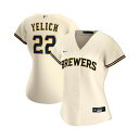 ナイキ レディース カットソー トップス Women's Christian Yelich Cream Milwaukee Brewers Home Repli...