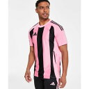 アディダス メンズ シャツ トップス Men's Stripe Logo Jersey T-Shirt Pink / Black(4)