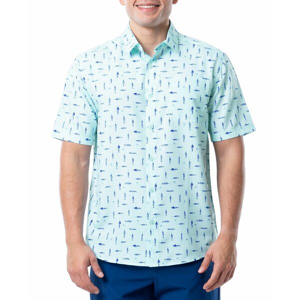 ガイ ハーヴェイ メンズ シャツ トップス Men's Short-Sleeve Cationic Hooks Fishing Shirt Plume