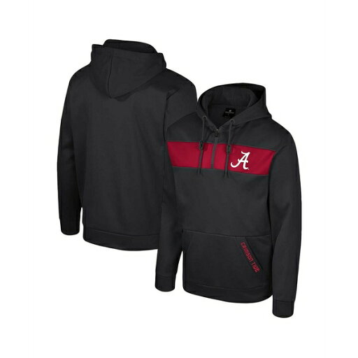 コロシアム メンズ パーカー・スウェットシャツ アウター Men's Black Alabama Crimson Tide Quarter-Zip Hoodie Black コロシアム メンズ パーカー・スウェットシャツ アウター Men's Black Alabama Crimson Tide Quarter-Zip Hoodie Black