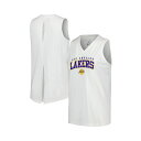 レベルウェア レディース カットソー トップス Women's White Los Angeles Lakers Paisley Peekaboo Tank T...