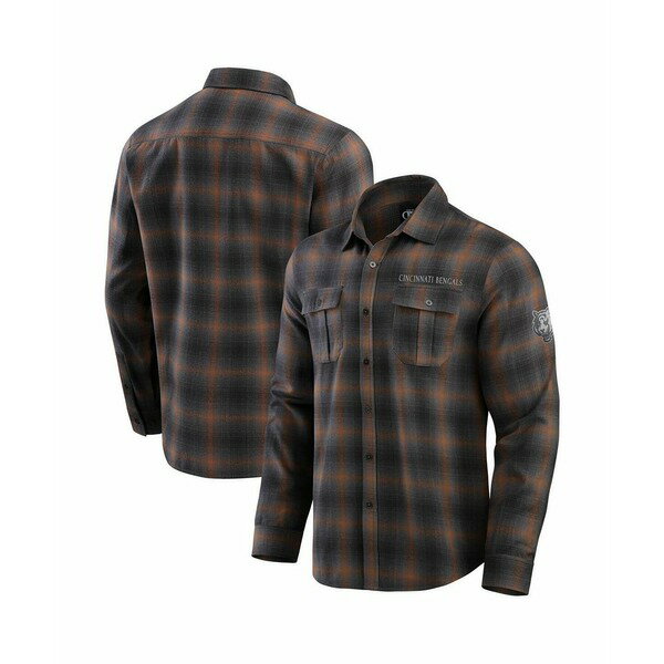 ファナティクス メンズ シャツ トップス Men's Charcoal Cincinnati Bengals Classic Flannel Long Sleeve Button-Up Shirt Charcoal
