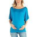 24セブンコンフォート レディース カットソー トップス Loose Fit Dolman Maternity Top with Wide Sleeves Tu...