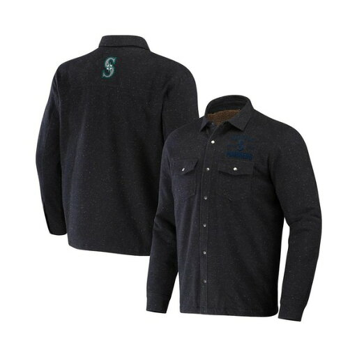 ファナティクス メンズ ジャケット&ブルゾン アウター Men's Darius Rucker Collection by Black Seattle Mariners RingstopFull-Snap Shacket Black ファナティクス メンズ ジャケット&ブルゾン アウター Men's Darius Rucker Collection by Black Seattle Mariners RingstopFull-Snap Shacket Black