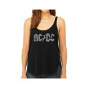 エルエーポップアート レディース カットソー トップス Women's AC/DC Premium Word Art Flowy Tank Top Black