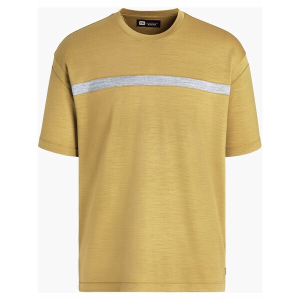 ゼニア メンズ Tシャツ トップス horizontal stripe wool T-shirt yellow/grey
