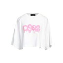 【送料無料】 ディースクエアード レディース カットソー トップス T-shirts White(4)