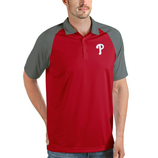 アンティグア メンズ ポロシャツ トップス Philadelphia Phillies Antigua Nova Polo Red/Gray