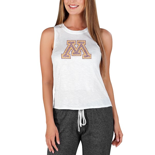 コンセプトスポーツ レディース Tシャツ トップス Minnesota Golden Gophers Concepts Sport Women's Gable Knit Tank Top White