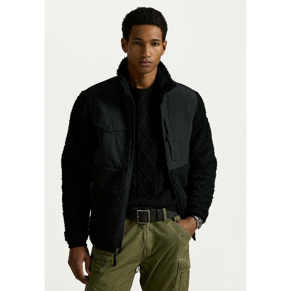 ラルフローレン メンズ ジャケット＆ブルゾン アウター HYBRID MOCKNECK JACKET - Fleece jacket - black