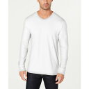 クラブルーム メンズ Tシャツ トップス Men 039 s V-Neck Long Sleeve T-Shirt, Created for Macy 039 s Bright White