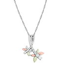 チョーカー ブラック ヒルズ ゴールド レディース ネックレス・チョーカー・ペンダントトップ アクセサリー Cubic Zirconia Dragonfly Pendant 18" Necklace in Sterling Silver with 12K Rose and Green Gold Silver