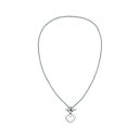 トミー ヒルフィガー レディース ネックレス・チョーカー・ペンダントトップ アクセサリー Women's Heart Necklace Silver-Tone